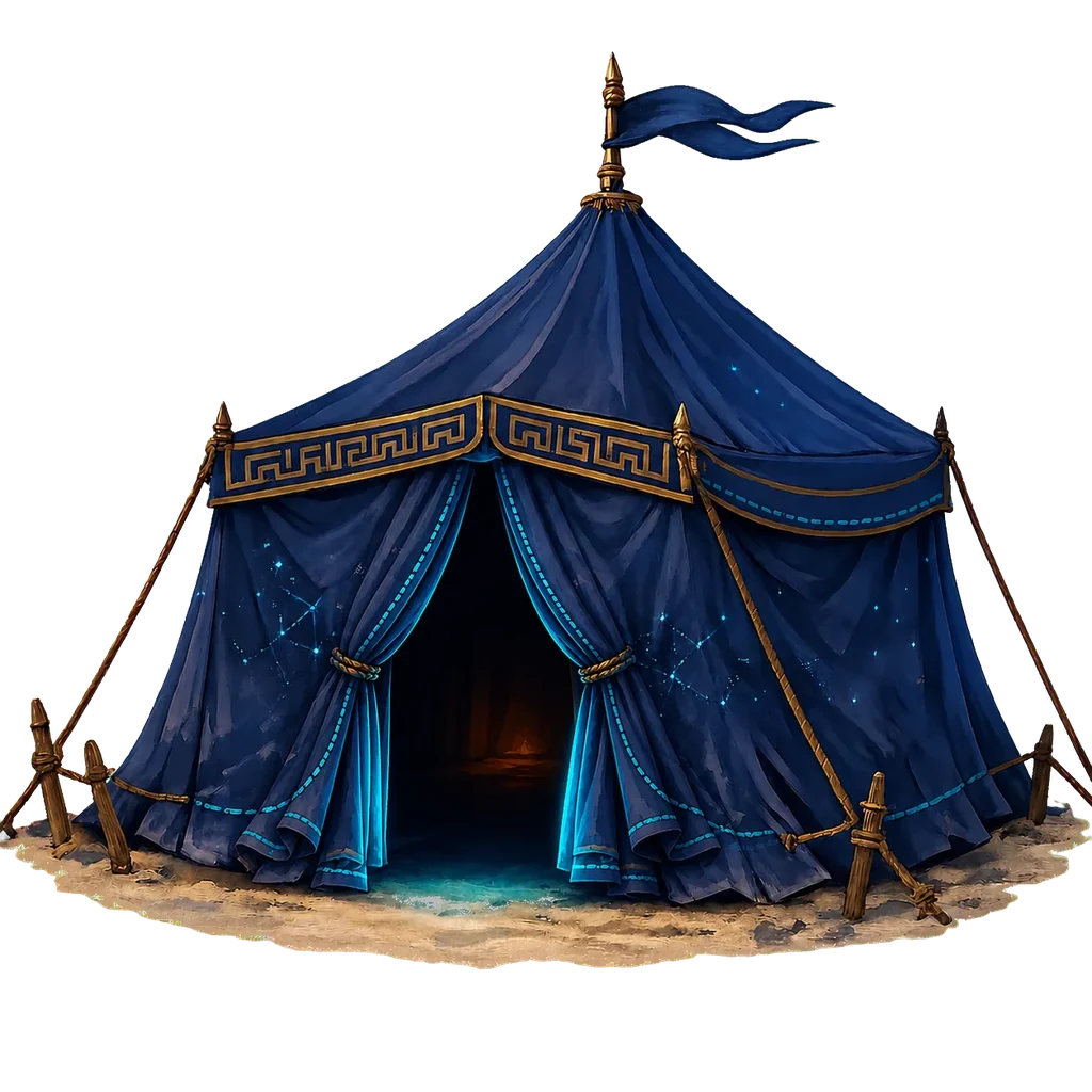 The Wizard of GPT tent with its entrance open