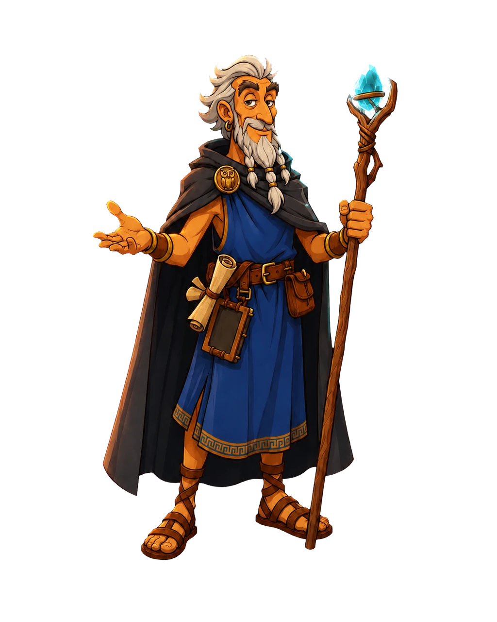The Wizard of GPT welcoming the reader beside his cauldron