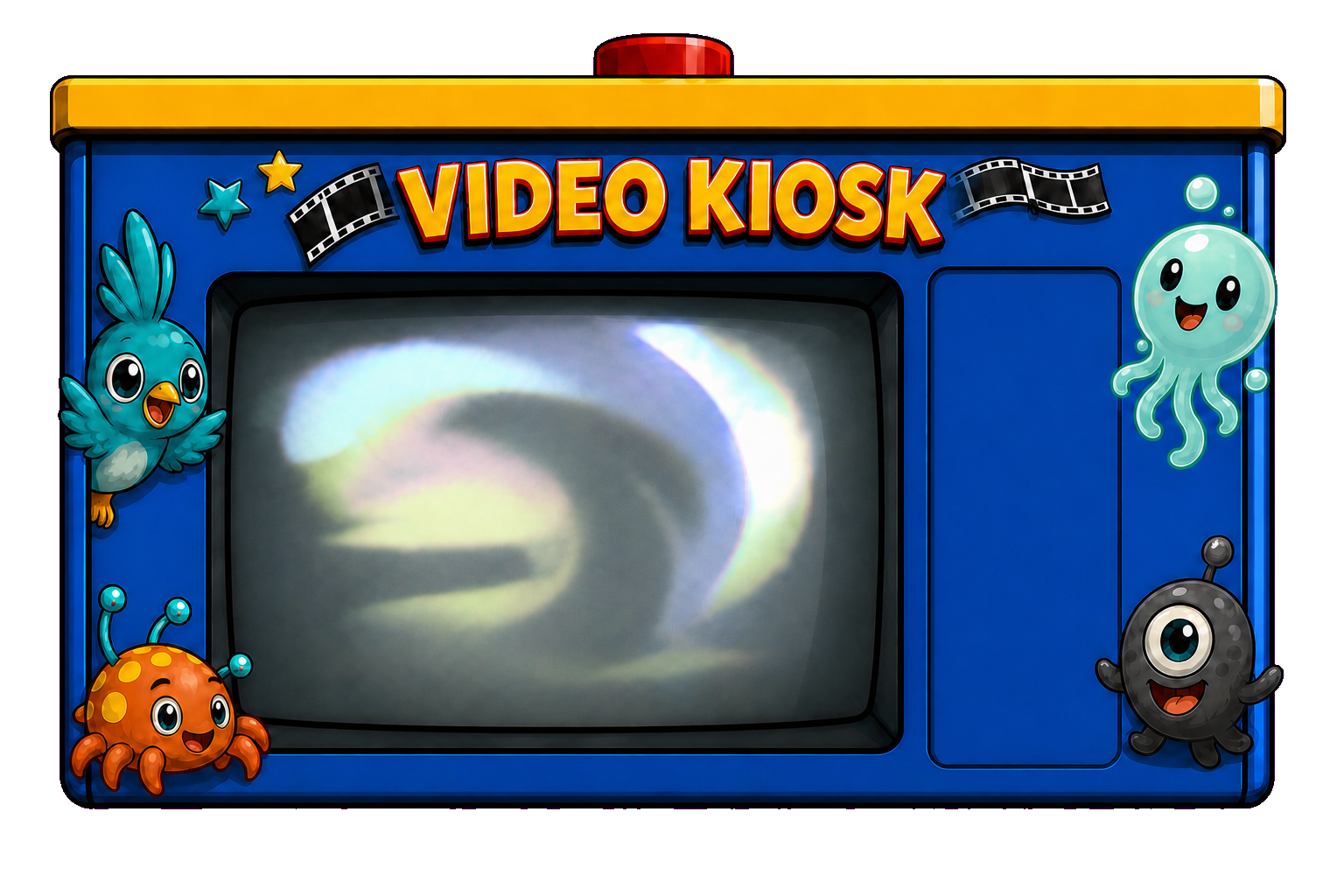 Video Kiosk with a large screen and four controls